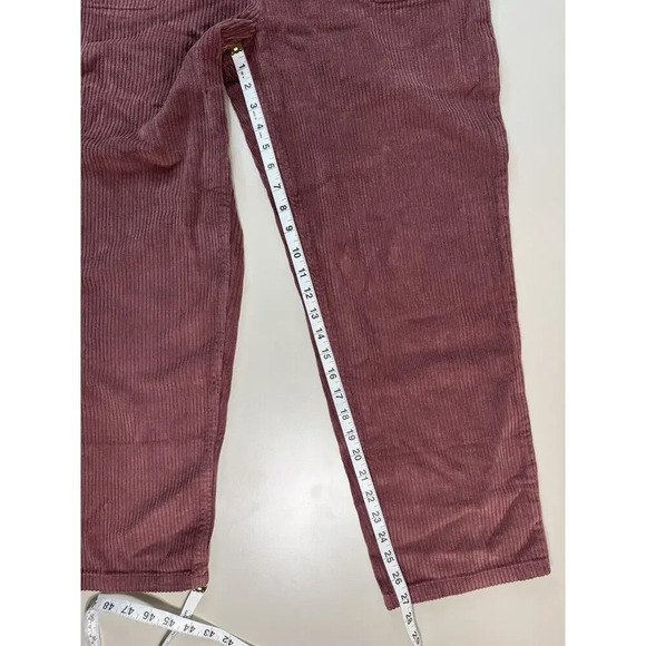 RVCA NWT Womens Corduroy Dungarees Overalls Wine Sz 30 Workwear Outdoor GORPCORE - Picture 12 of 16
